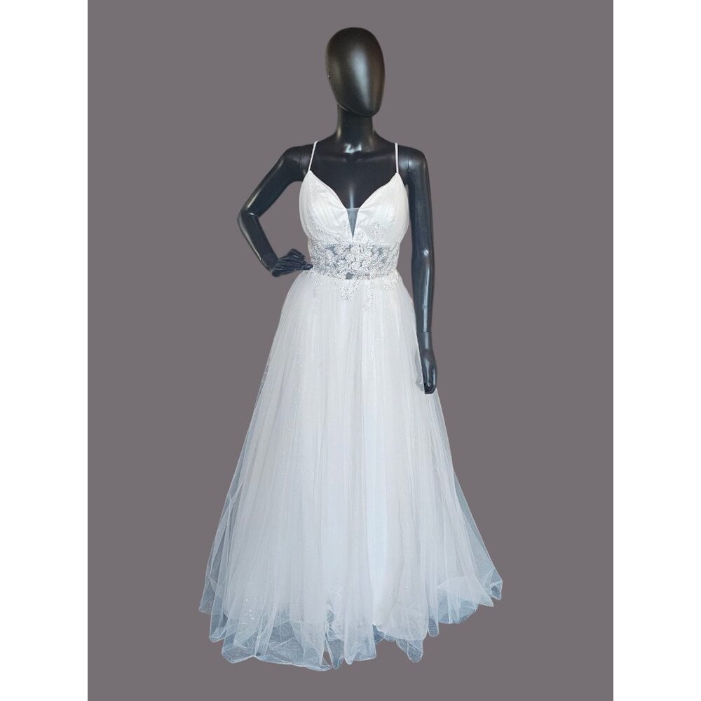 Spaghetti Strap Plunge Wedding Gown - Everly Bridal